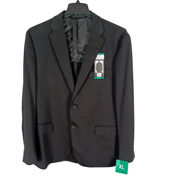Kenneth Cole NWT Mens XL Black 2-Button Stretch Blazer Jacket Polyester Blend - Picture 1 of 6